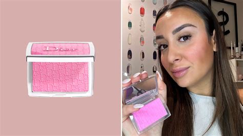 dior blush with brush|dior blush with flushed cheeks.